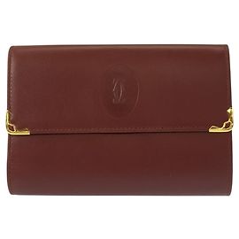 Monedero de piel color burdeos Cartier Must Line Burdeos