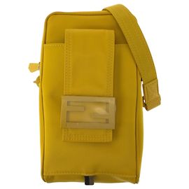Borsa a tracolla/Pochette in nylon giallo Fendi Giallo