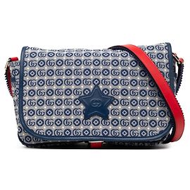 Borsa a tracolla Gucci per bambini con logo Double G e stelle Rosso Blu