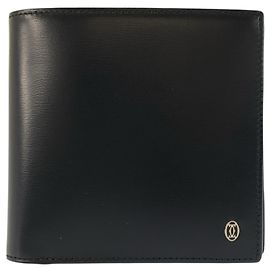 Portafoglio bi-fold in pelle nera Cartier Pasha Nero
