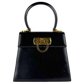 Salvatore Ferragamo Leather Handbag Black