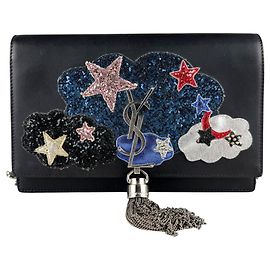 Borsa a tracolla in pelle nera Saint Laurent Nero