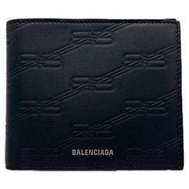 Balenciaga BB Monogram Bi-fold Wallet Blue