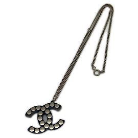 Collana con pendente Coco Mark di CHANEL Nero Argento