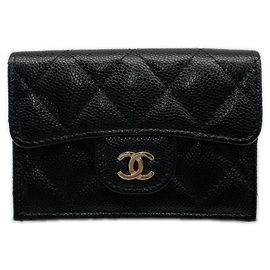 Chanel Matelassé Compact Tri-fold Wallet Black