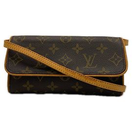Louis Vuitton Monogram Pochette Twin PM M51854 Brown