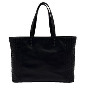 Bottega Veneta Intrecciato Small Leather Tote Bag Black