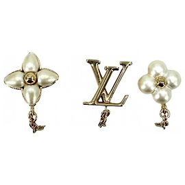 Orecchini a lobo in oro e bianco per donna Louis Vuitton Bianco D'oro