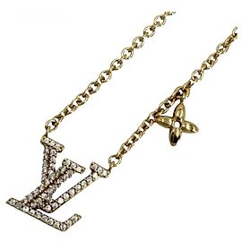 Collier Louis Vuitton en or avec strass Doré