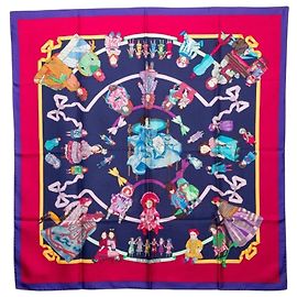 Sciarpa Carré 90 HELLO DOLLY Hermès Multicolore Porpora