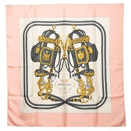 Hermès Hermes Carre 90 Brides de Gala Ceremonial Bridle Scarf Rosa Multicolore