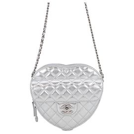 Bolsa de Alça de Corrente Chanel Prata