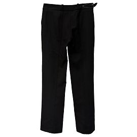 Alaïa Alaia gerade Hose aus schwarzer Wolle Schwarz