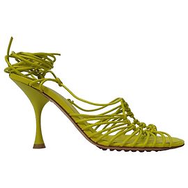 Sandali con tacco Lagoon Dot in pelle gialla Bottega Veneta Giallo