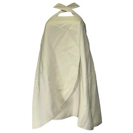 Robe mini poncho Fendi en viscose crème Blanc Écru