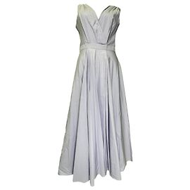 Autre Marque Vestido midi de decote em V Alexander Mcqueen em algodão roxo Roxo