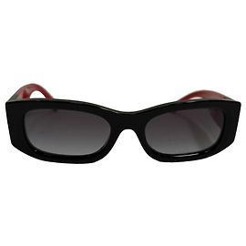 Chanel Two Toned Rectangle Sunglasses in Black Acetate Black