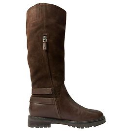 Botas de montaria de cano alto Lauren Ralph Lauren em camurça e couro marrom Marrom Vermelho