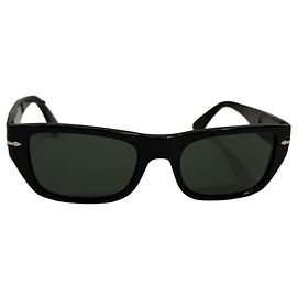 Persol PO3307S Rectangular Sunglasses in Black Acetate Black