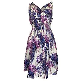 Vestido midi Wisteria da Dolce & Gabbana em algodão roxo Roxo