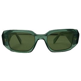 Óculos de sol Prada SPR17W com armação retangular em acetato olive Verde Verde oliva