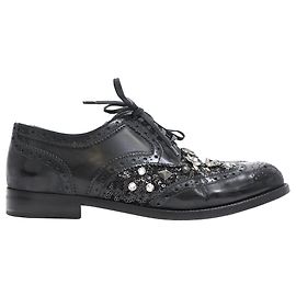 Scarpe brogue con borchie in pelle nera Dolce & Gabbana Nero