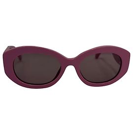 Chanel CC Oval-Framed Sunglasses in Pink Acetate Pink