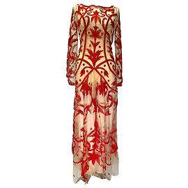 Abito lungo Temperley London Francine Tattoo in nylon rosso Rosso