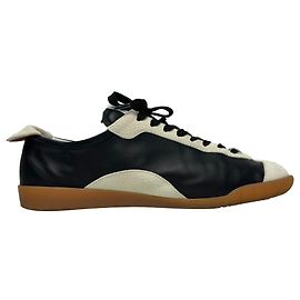 Chanel Interlocking CC Logo Sneakers in Black Leather  Black