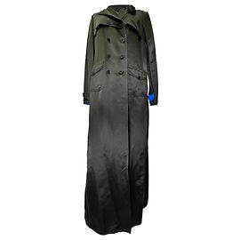 Trench Chanel doppiopetto in seta nera Nero