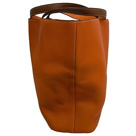 Hermès Double Sens 45 Reversible Tote Bag in Orange Clemence Leather Orange