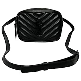 Yves Saint Laurent Sac ceinture Lou en cuir de veau noir Autre Imprimé python