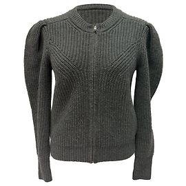 Isabel Marant Randy Zip-Up Pullover aus grauer Merinowolle Grau