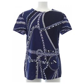 Hermès Hermes Cotton Tshirt Black White Blue Navy blue