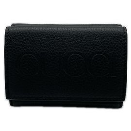 Gucci Logo Leather Compact Wallet Black