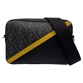 Borsa a tracolla Fendi Zucca Diagonal Camera Case Marrone Nero Giallo