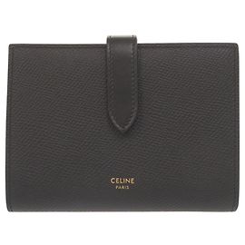 Céline Cartera con correa Medium Celine en piel negra Negro
