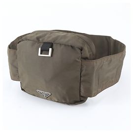 Bolsa Prada Tessuto Nylon Triangle Logo Verde Caqui