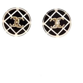Pendientes Chanel Matelassé Coco Mark D19C Negro
