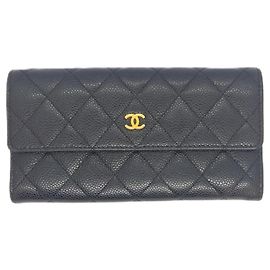 Chanel Matelassé Long Wallet in Black Black