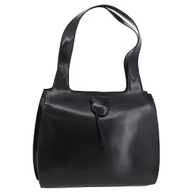 Tote Gancini Salvatore Ferragamo en cuir verni Noir