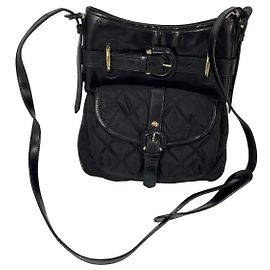 Burberry Bolsa de ombro em nylon acolchoado e couro Preto