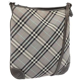 Burberry Nova Check Blue Label Nylon Marrone