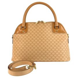 Céline Bolsa CELINE Vintage Macadam Bege Camelo