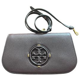 Tory Burch Borsa a Tracolla in Pelle Marrone Borgogna Marrone Bordò