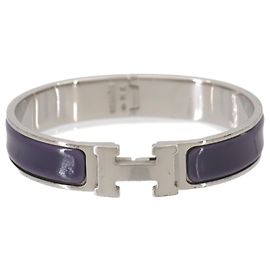 Pulseira Clic H PM Hermès em roxo e prata Prata Roxo