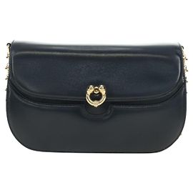 Gucci Chain Flap Leather Navy blue