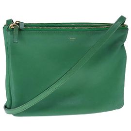 Céline Celine Trio Leather Small Verde