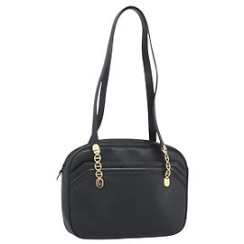 Borsa a tracolla Christian Dior in pelle nera e oro Auth 188570 Nero D'oro