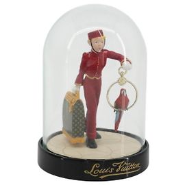 LOUIS VUITTON Pageboy Snow Globe Glass Red LV Auth 190246 Red